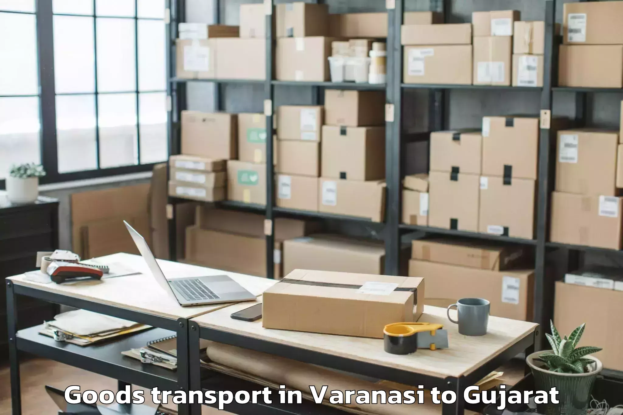 Get Varanasi to Vansada Goods Transport